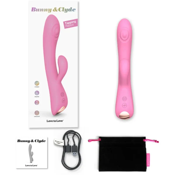 Bunny & Clyde Rechargeable Waterproof Silicone Rabbit Vibrator - Image 2