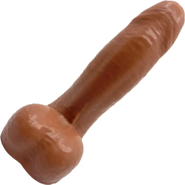 BIG Daddy Danny Uncut Large 6.5" Platinum Silicone Realistic Dildo With Balls By Dee's Big Daddies - Caramel - Image 3