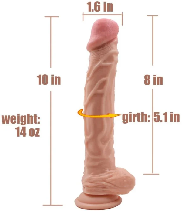 Big 10 Inch Huge Dildo with Strong Suction Cup - Image 3